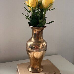 Vintage Large Brass Vase - MCM Large Brass Vase